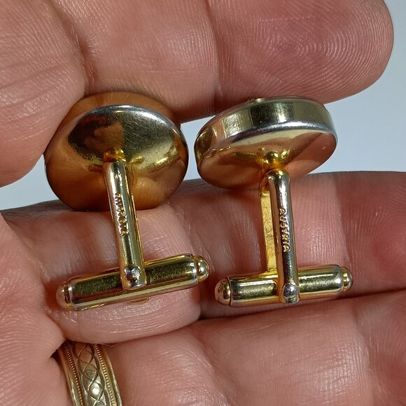 Vintage 50's Gambling Roulette Wheel Cufflinks Lapel Pin Good Luck Charm Austria - Picture 6 of 6